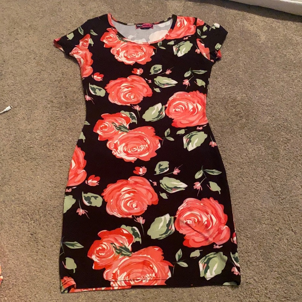Casual floral print dress